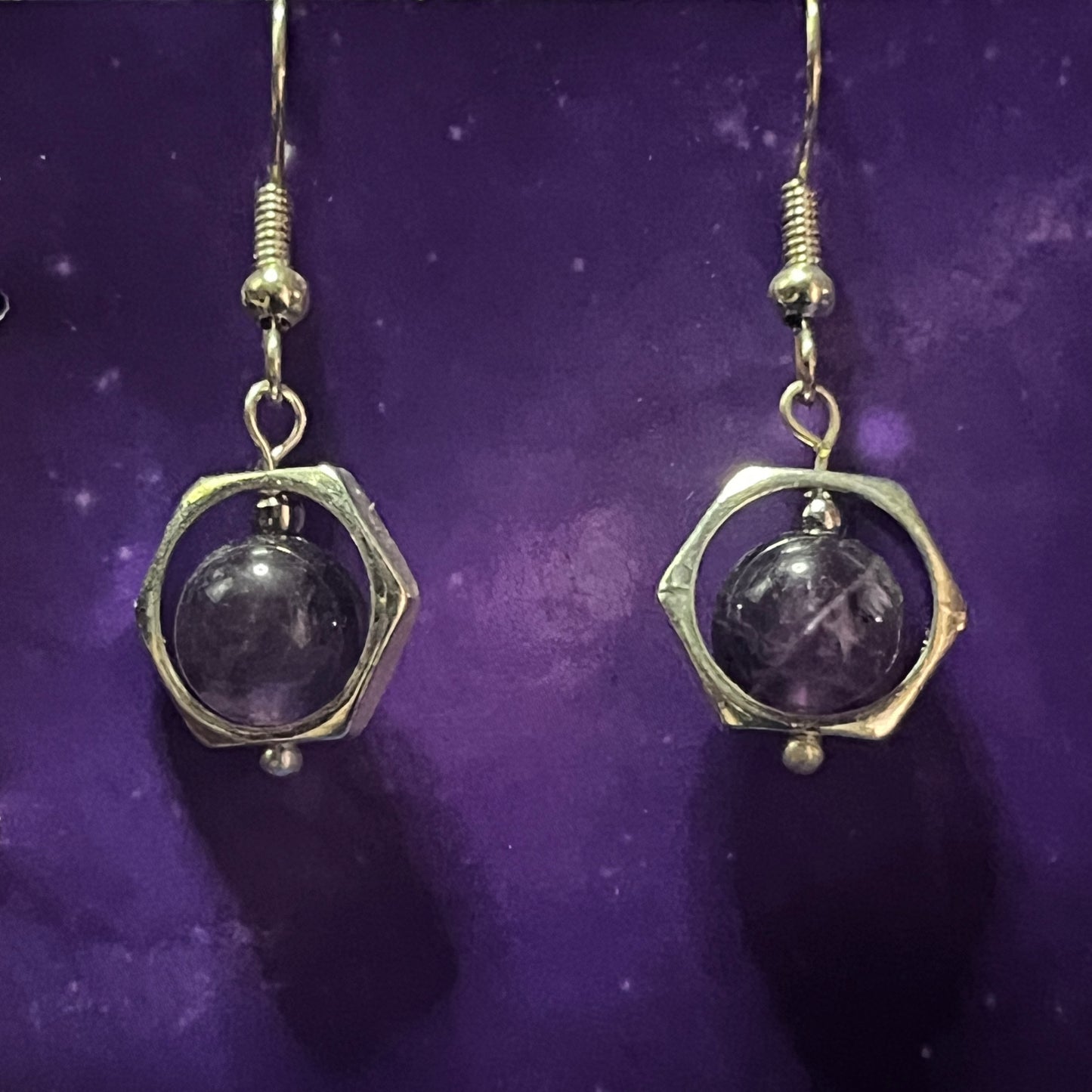 Hexagonal Crystal Earrings