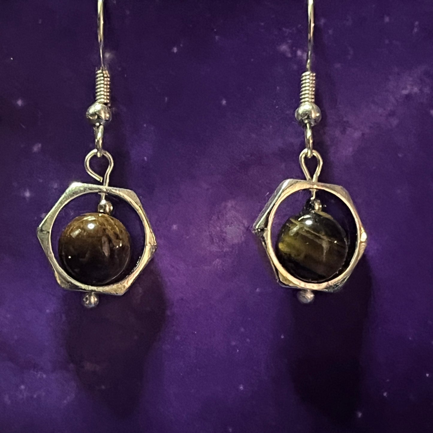 Hexagonal Crystal Earrings