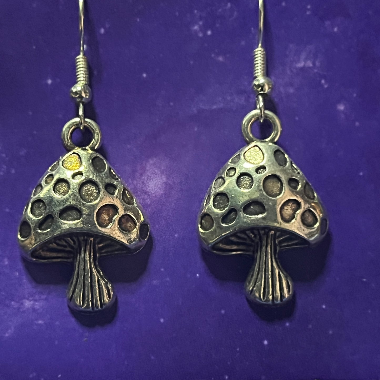 Spotted & Striped Mushroom Earrings