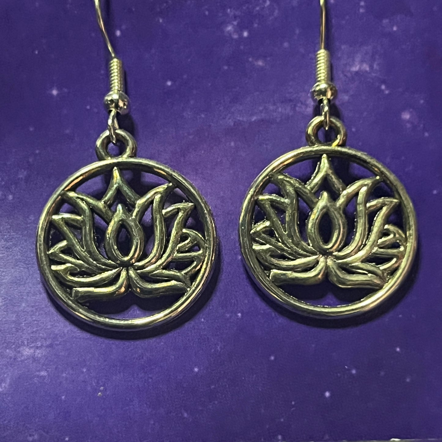 Circle Lotus Earrings