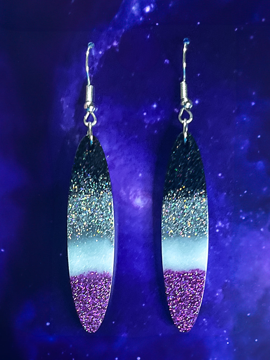 Asexual Pride Earrings - Lg Oval