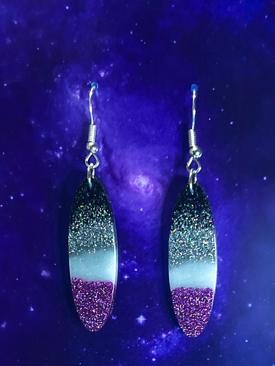 Asexual Pride Earrings - Sm Oval