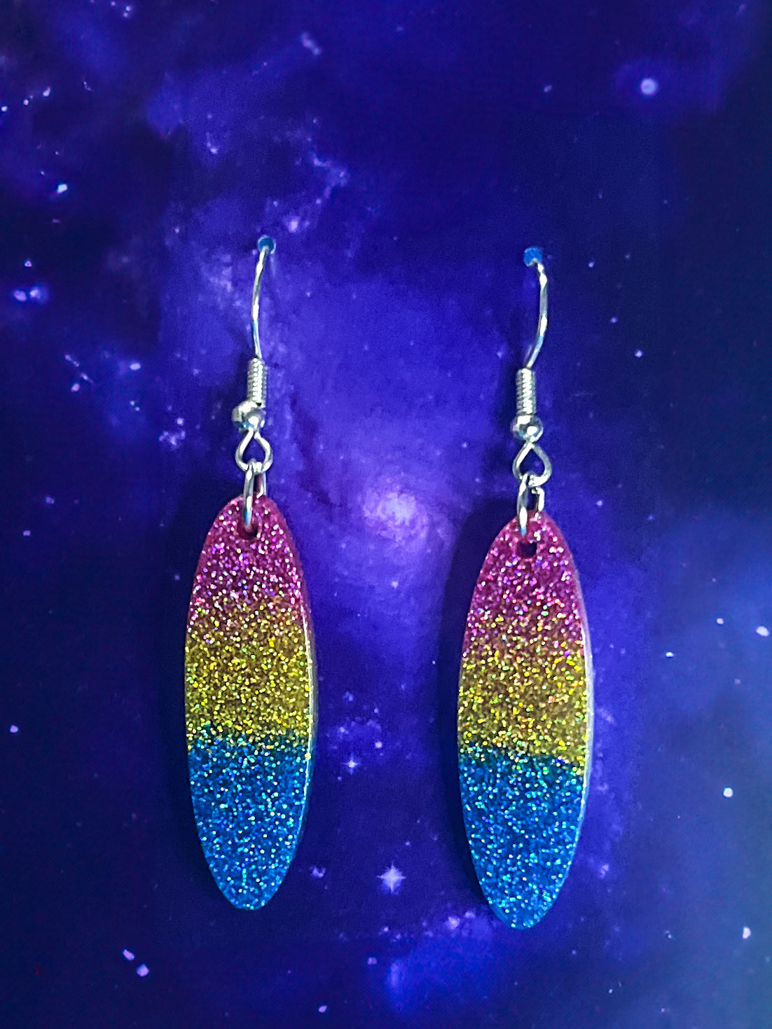 Pansexual Pride Earrings - Sm Oval