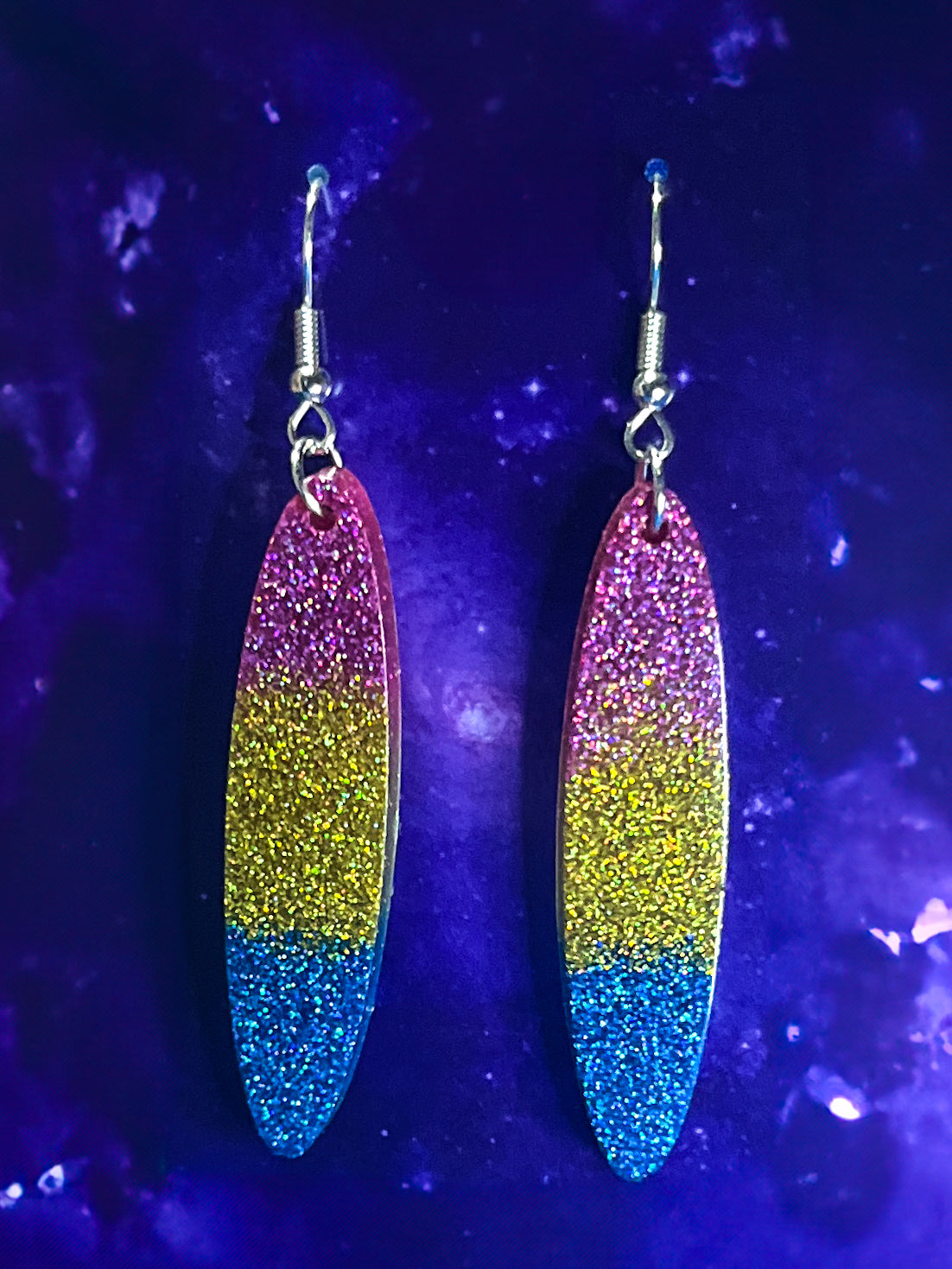 Pansexual Pride Earrings - Lg Oval