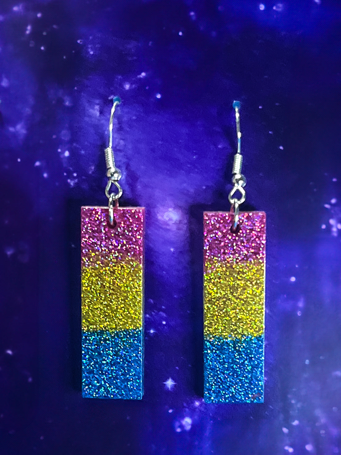 Pansexual Pride Earrings - Sm Rectangle