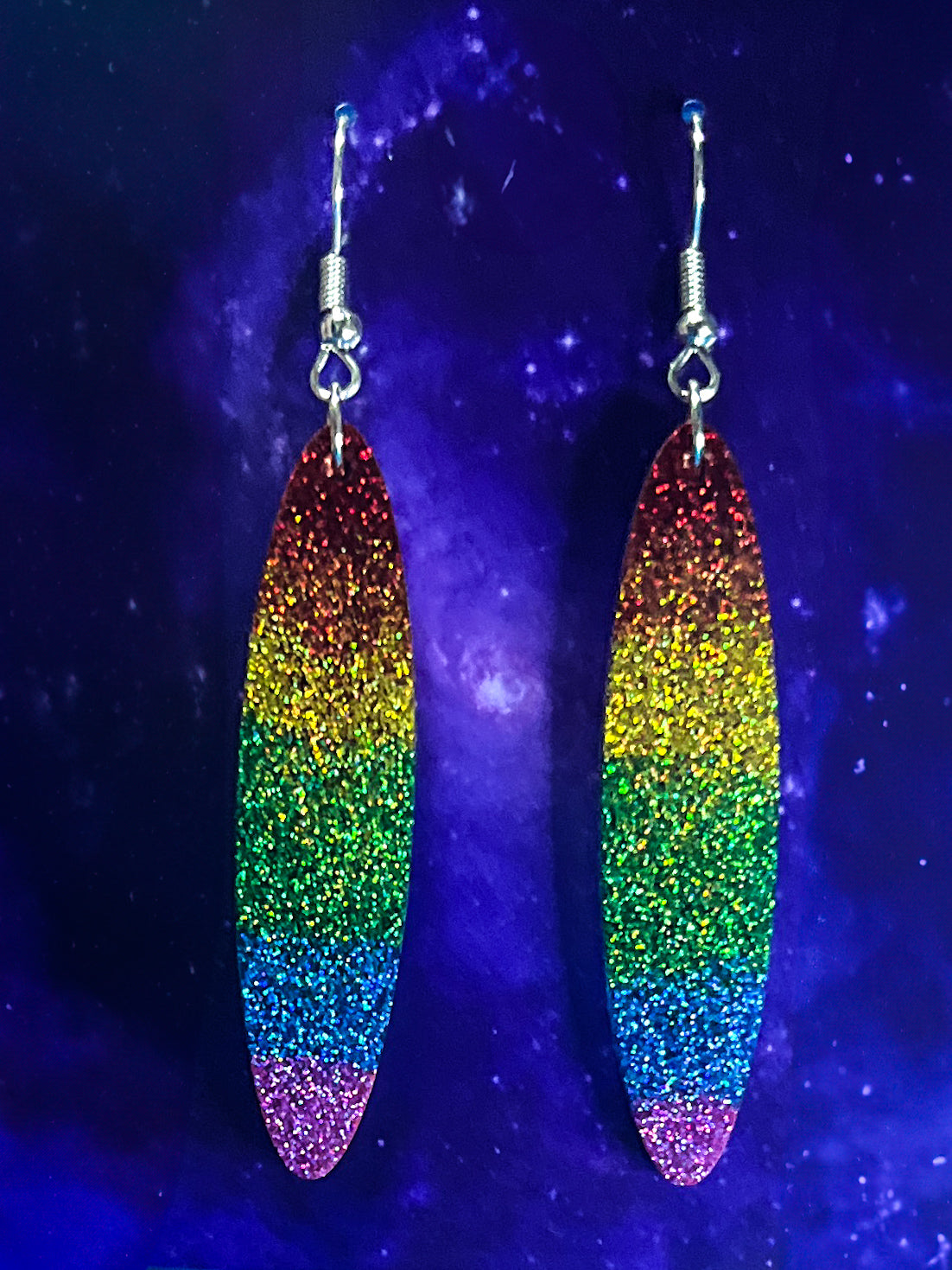 Rainbow Pride Earrings - Lg Oval