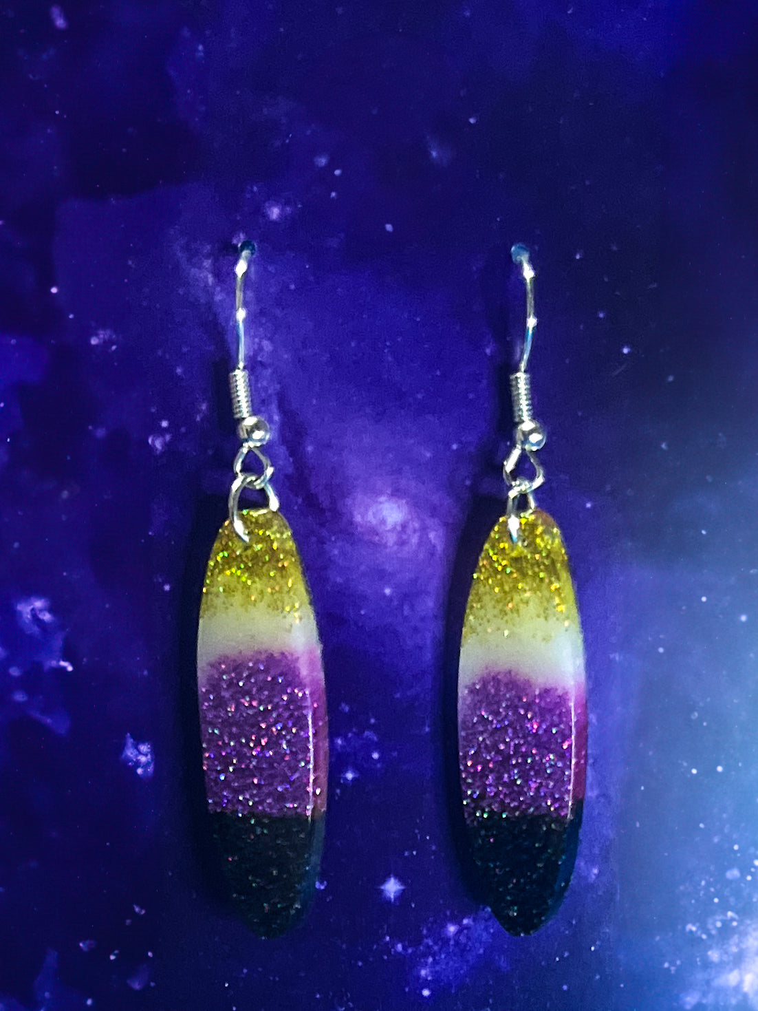 Non Binary Pride Earrings - Sm Oval