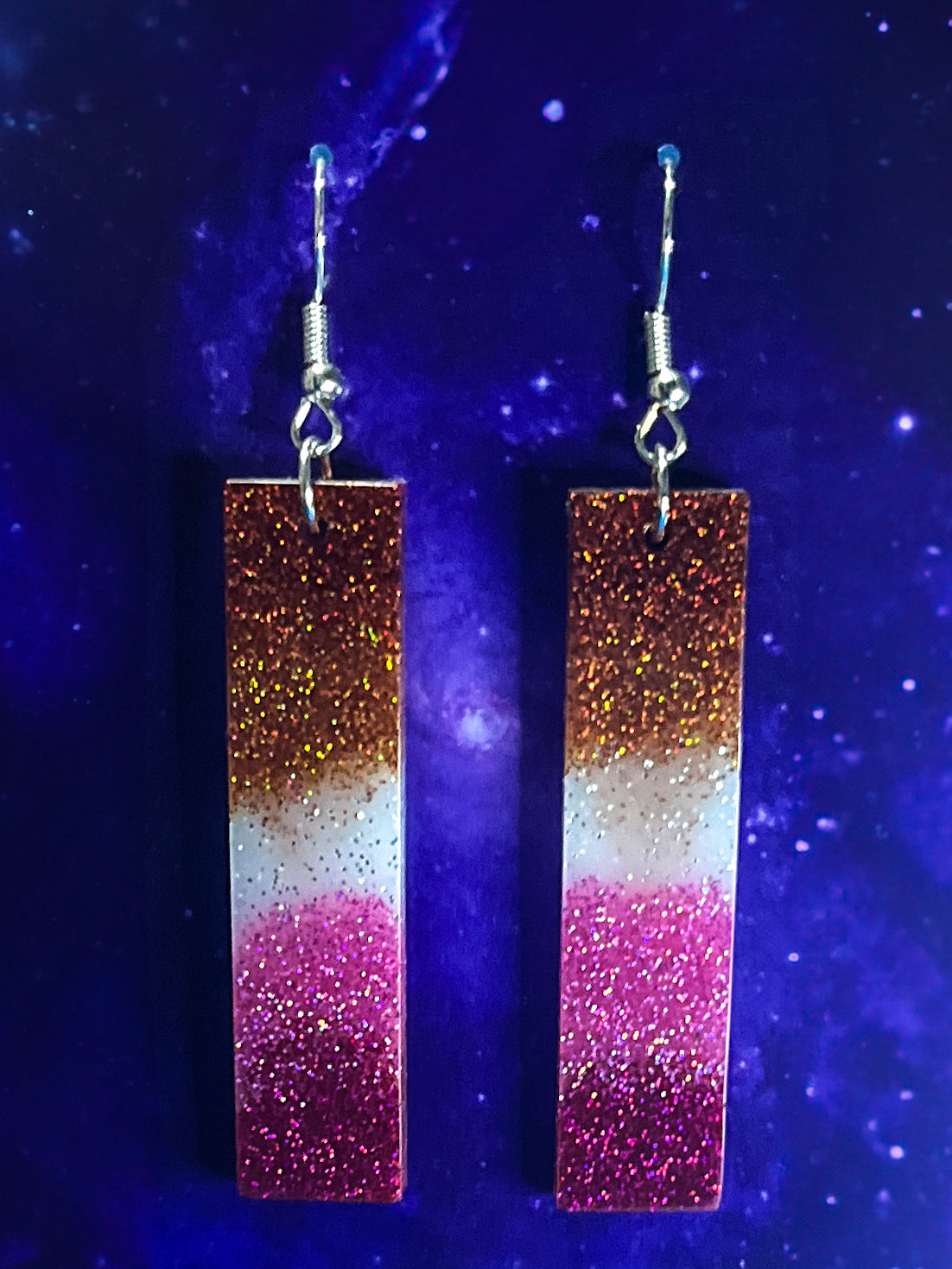 Lesbian Pride Earrings - Lg Rectangle