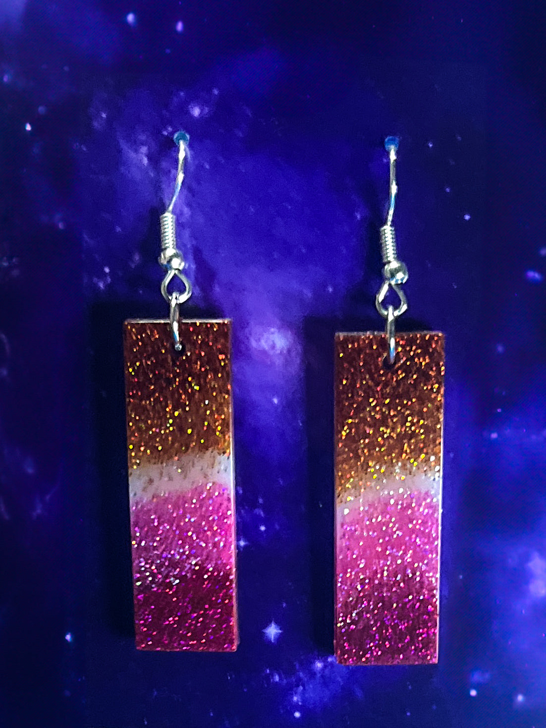 Lesbian Pride Earrings - Sm Rectangle
