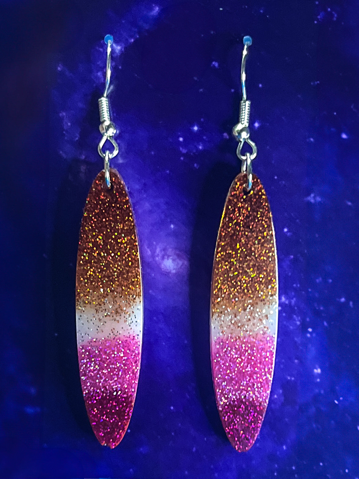 Lesbian Pride Earrings - Lg Oval