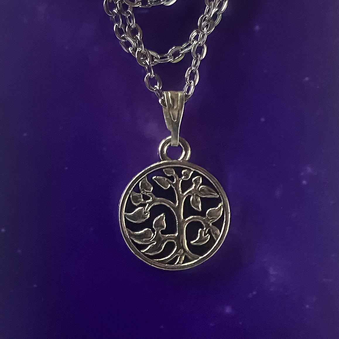Leafy Tree Circle Pendant