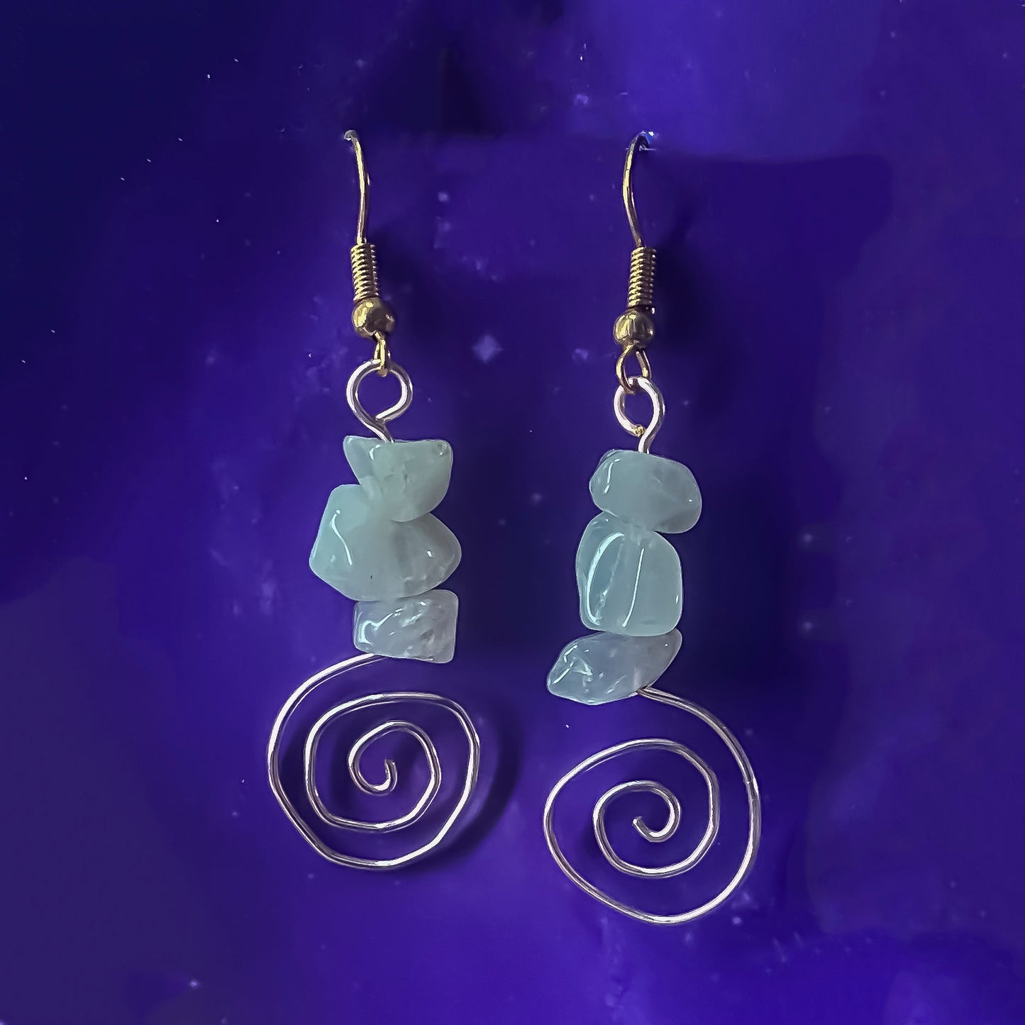 Green Aventurine Swirl Earrings