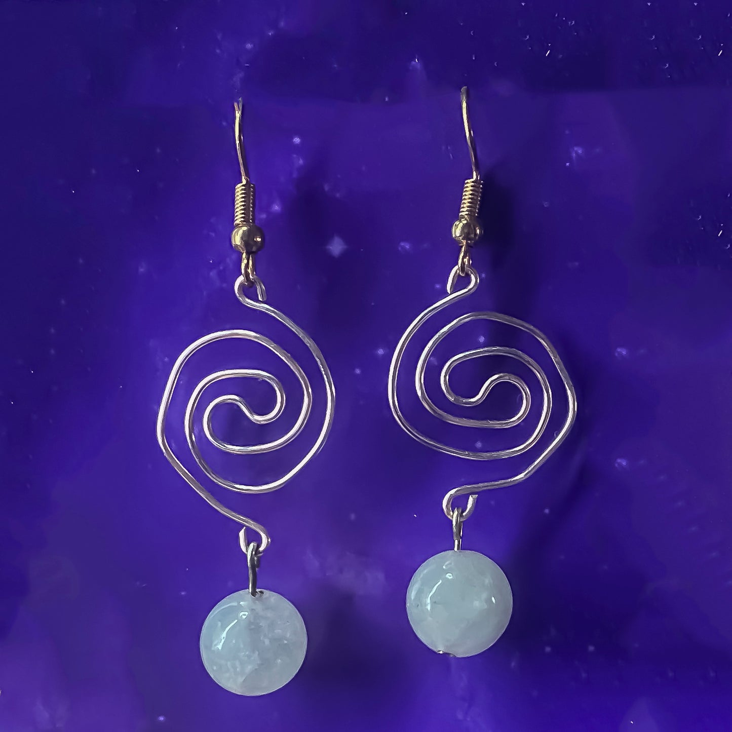 Green Aventurine Swirl Earrings
