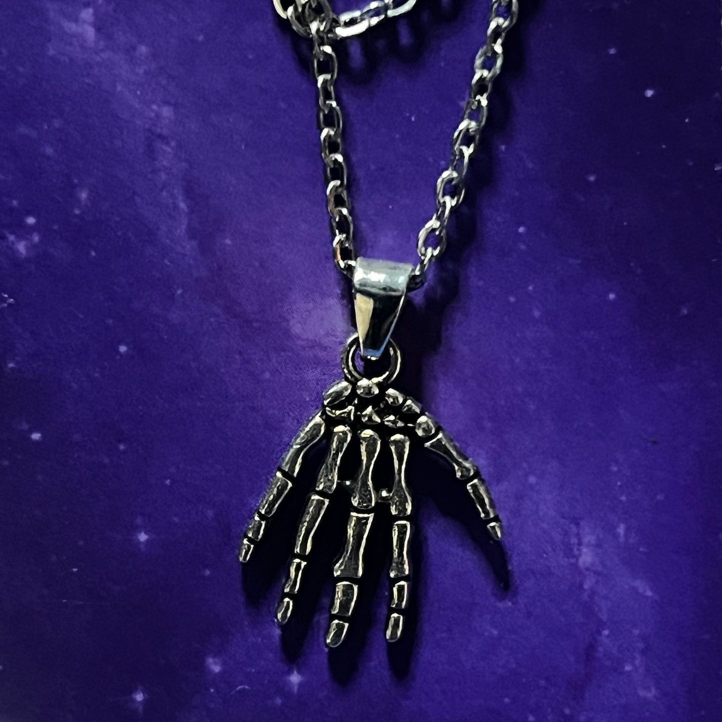 Small Skeleton Hand Necklace