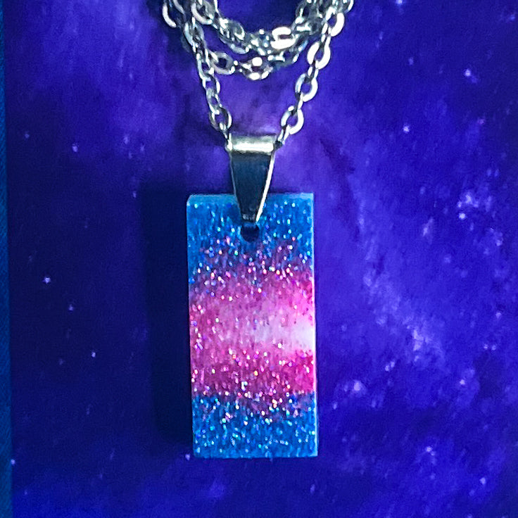 Trans Pride Necklace - Rectangle