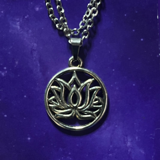 Circle Lotus Necklace