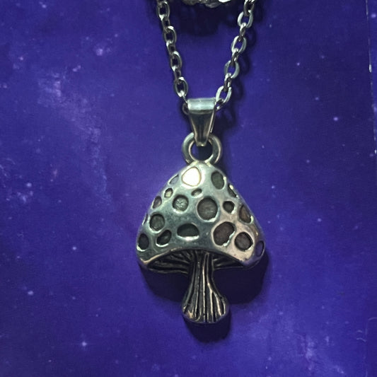 Spots & Striped Mushroom Necklace