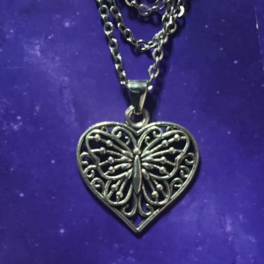 Heart Butterfly Necklace