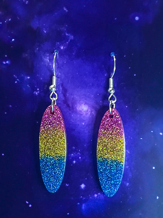 Pansexual Pride Earrings - Sm Oval
