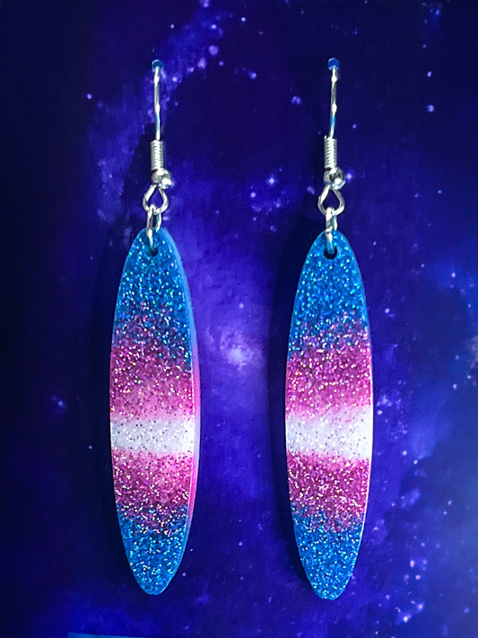 Trans Pride Earrings - Lg Oval
