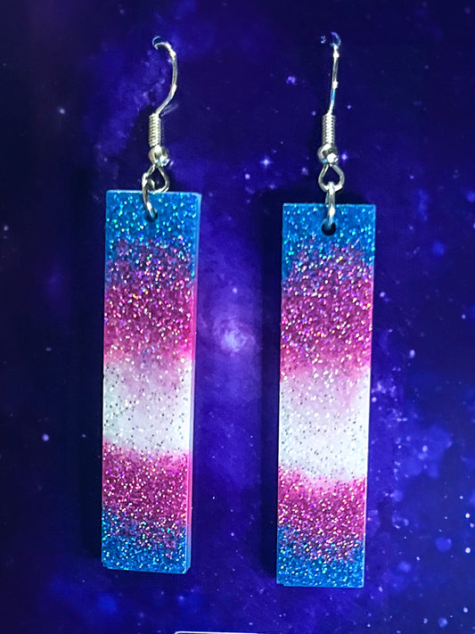 Trans Pride Earrings - Lg Rectange