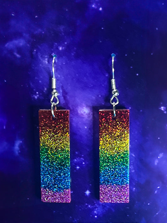 Rainbow Pride Earrings - Sm Rectangle