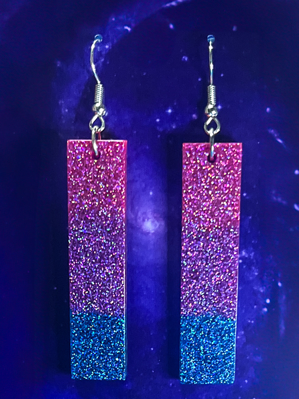 Bisexual Pride Earrings -  Lg Rectangle