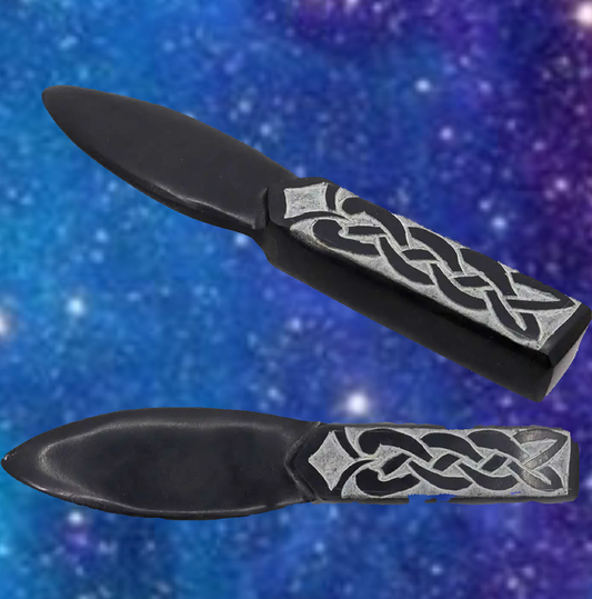 Athame-Black Soapstone 7"L