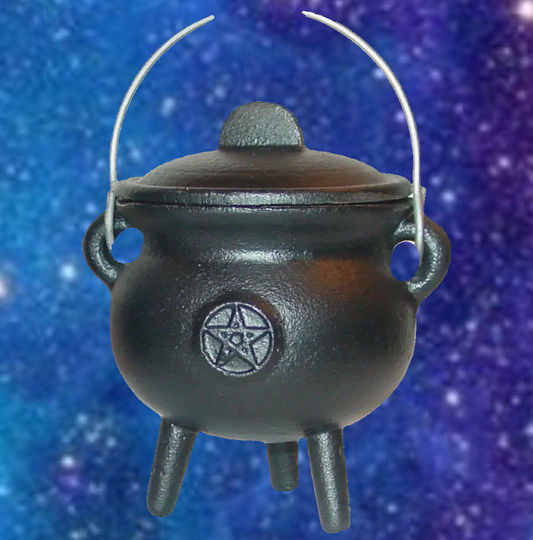 Cauldron - Cast Iron - Black - Pentacle (Mini) 3"Di.
