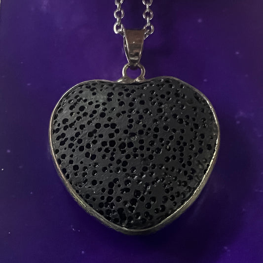 Lava Stone Heart Necklace