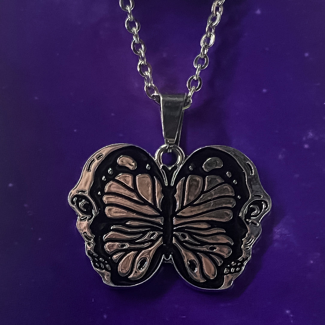 Butterfly Skull Necklace - 2
