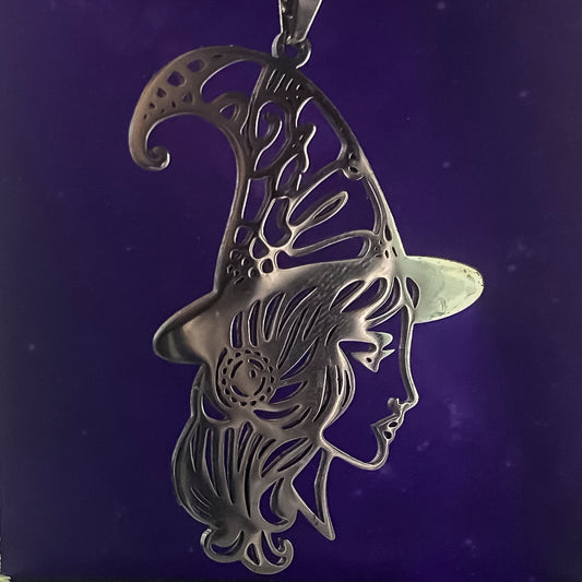 Hollowed Out Witch Pendant