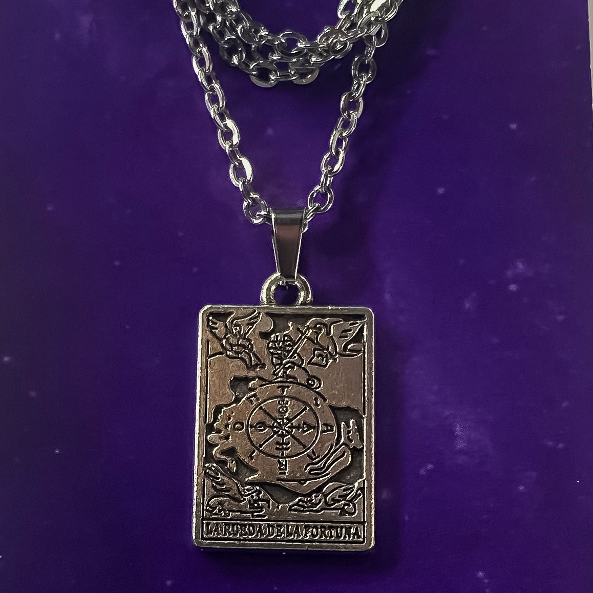 Wheel Of Fortune Tarot Card Necklace