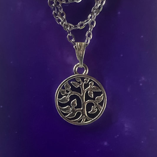 Leafy Tree Circle Pendant