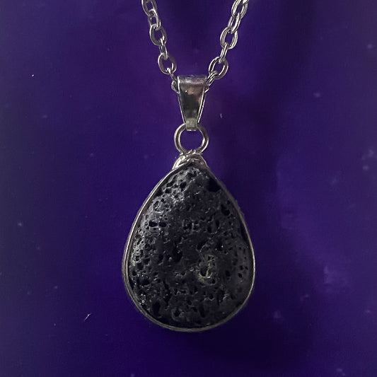 Lava Stone Drop Necklace