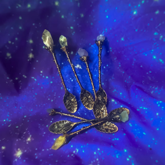 Crystal Topped Herb Spoons