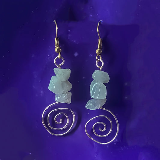 Green Aventurine Swirl Earrings