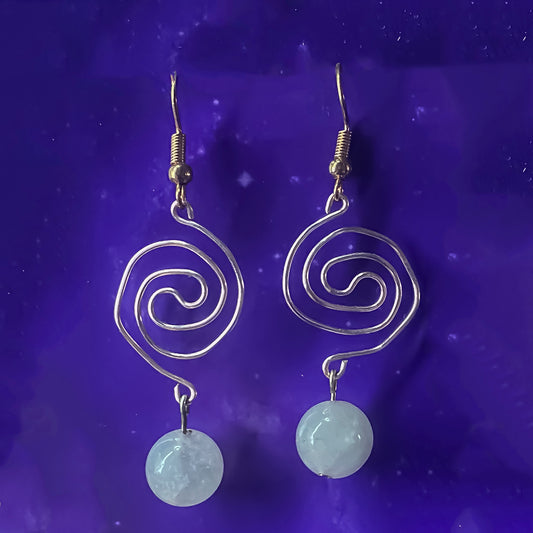 Green Aventurine Swirl Earrings