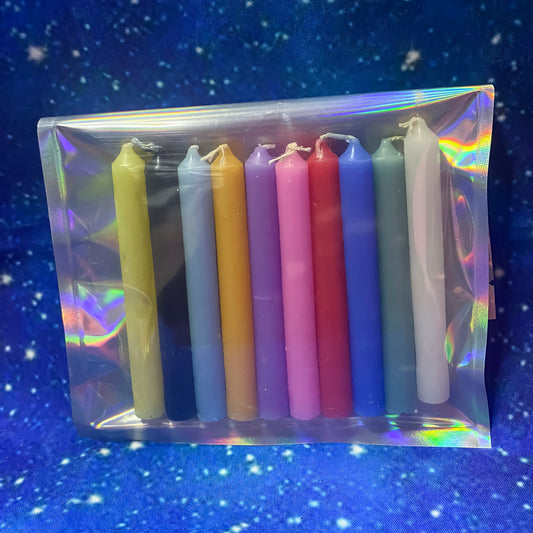 10 Pack Spell Candles - Coloured